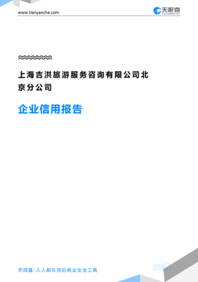 上海吉洪旅游服务咨询北京分公司企业信用报告-天眼查