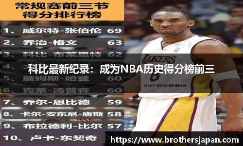 科比最新纪录：成为NBA历史得分榜前三